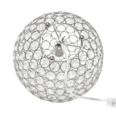 10" Elipse Crystal Ball Sequin Table Lamp Chrome - Elegant Designs 7 10" Elipse Crystal Ball Sequin Table Lamp Chrome - Elegant Designs - Image 7