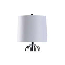 Dayton Caged Wire Table Lamp with Tapered Drum Shade Black - StyleCraft