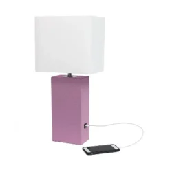 Modern Leather Table Lamp with USB and Fabric Shade Purple - Elegant Designs 8 Modern Leather Table Lamp with USB and Fabric Shade Purple - Elegant Designs -Deals A Radiant Den Store unnamed file 4214