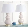 Set of 2 Pamela Triple Gourd Lamp (Includes LED Light Bulb) Light Gray - Safavieh