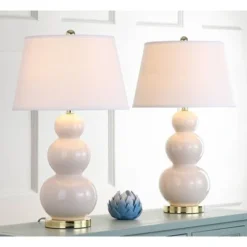 Set of 2 Pamela Triple Gourd Lamp (Includes LED Light Bulb) Light Gray - Safavieh -Deals A Radiant Den Store unnamed file 4226