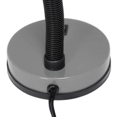 Basic Metal Desk Lamp with Flexible Hose Neck - Simple Designs Gray 6 Basic Metal Desk Lamp with Flexible Hose Neck - Simple Designs Gray - Image 6