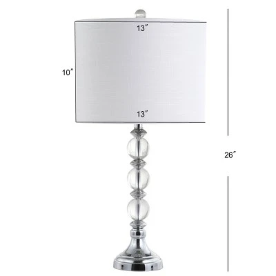 JONATHAN Y 26" (Set of 2) Paul Crystal/Metal Table Lamp (Includes LED Light Bulb) Chrome- JONATHAN Y 3 JONATHAN Y 26" (Set of 2) Paul Crystal/Metal Table Lamp (Includes LED Light Bulb) Chrome- JONATHAN Y - Image 3