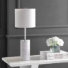 JONATHAN Y 25.5" Marble Aksel Table Lamp (Includes LED Light Bulb) White - JONATHAN Y