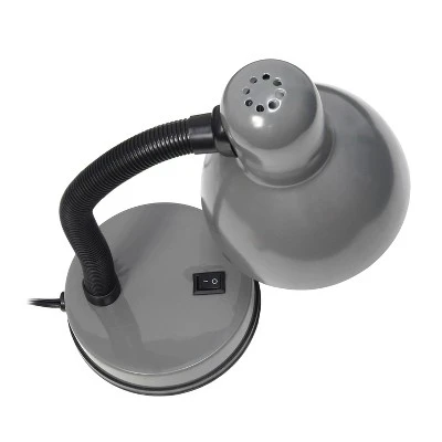 Basic Metal Desk Lamp with Flexible Hose Neck - Simple Designs Gray 7 Basic Metal Desk Lamp with Flexible Hose Neck - Simple Designs Gray - Image 7