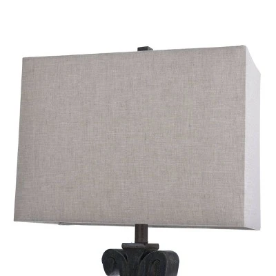 Brampton Open Scroll Design Table Lamp with Rectangle Shade Blue - StyleCraft 3 Brampton Open Scroll Design Table Lamp with Rectangle Shade Blue - StyleCraft - Image 3