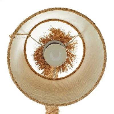 Olivia & May 29" Coastal Abaca Rope and Iron Bent Neck Task Lamp - Olivia & May 4 Olivia & May 29" Coastal Abaca Rope and Iron Bent Neck Task Lamp - Olivia & May - Image 4