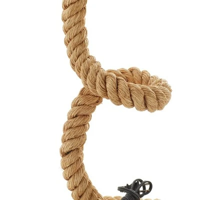 Olivia & May 29" Coastal Abaca Rope and Iron Bent Neck Task Lamp - Olivia & May 7 Olivia & May 29" Coastal Abaca Rope and Iron Bent Neck Task Lamp - Olivia & May - Image 7