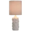 Seashell Motif Table Lamp in White with Hardback Fabric Shade - StyleCraft