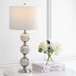 JONATHAN Y 30.5" Glass/Metal Silvered Orbs Table Lamp (Includes LED Light Bulb) - Jonathan Y