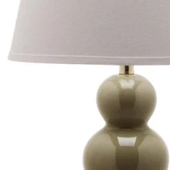 Set of 2 Pamela Triple Gourd Lamp (Includes LED Light Bulb) Taupe - Safavieh -Deals A Radiant Den Store unnamed file 4322
