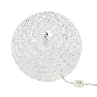 10" Elipse Crystal Ball Sequin Table Lamp White - Elegant Designs 6 10" Elipse Crystal Ball Sequin Table Lamp White - Elegant Designs - Image 6