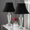 (Set of 2) 24.5" Lilly Crystal Table Lamp Clear (Includes CFL Light Bulb) - Safavieh