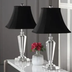 (Set of 2) 24.5" Lilly Crystal Table Lamp Clear (Includes CFL Light Bulb) - Safavieh