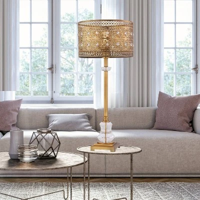 28" 1-Light Bryar Buffet Table Lamp Brass/Crystal - River of Goods 6 28" 1-Light Bryar Buffet Table Lamp Brass/Crystal - River of Goods - Image 6