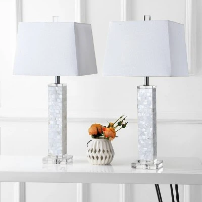 JONATHAN Y 28.5" (Set of 2) Noelle Seashell Table Lamp (Includes LED Light Bulb) White - JONATHAN Y 2 JONATHAN Y 28.5" (Set of 2) Noelle Seashell Table Lamp (Includes LED Light Bulb) White - JONATHAN Y - Image 2