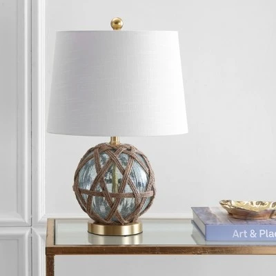 JONATHAN Y 21.5" Glass/Rope Andrews Table Lamp (Includes LED Light Bulb) Blue - JONATHAN Y 2 JONATHAN Y 21.5" Glass/Rope Andrews Table Lamp (Includes LED Light Bulb) Blue - JONATHAN Y - Image 2
