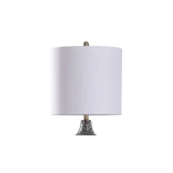 Rochford Textured Glass Table Lamp with Drum Shade Antique Brass - StyleCraft