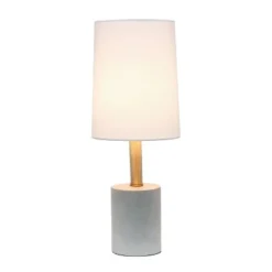 Concrete Table Lamp with Linen Shade White - Lalia Home