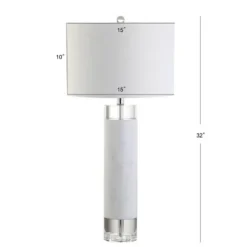 JONATHAN Y 32" Marble/Crystal Hunter Table Lamp (Includes LED Light Bulb) White - JONATHAN Y -Deals A Radiant Den Store unnamed file 443
