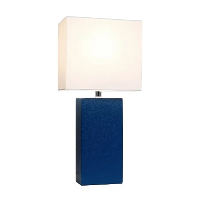 21" Monaco Avenue Modern Leather Table Lamp Blue - Elegant Designs 1 21" Monaco Avenue Modern Leather Table Lamp Blue - Elegant Designs