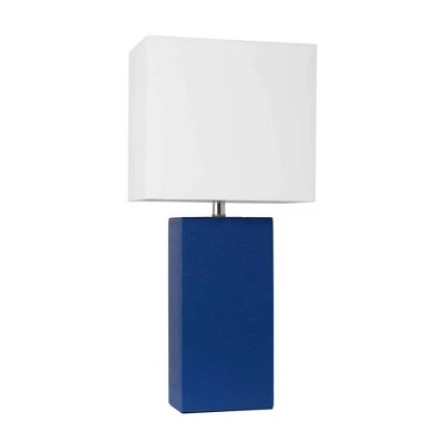 21" Monaco Avenue Modern Leather Table Lamp Blue - Elegant Designs 2 21" Monaco Avenue Modern Leather Table Lamp Blue - Elegant Designs - Image 2