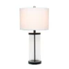 Entrapped Glass Table Lamp with Fabric Shade Black - Lalia Home