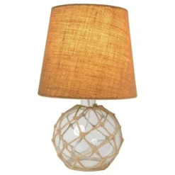 Buoy Rope Nautical Netted Coastal Ocean Sea Glass Table Lamp Clear - Elegant Designs