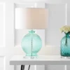 JONATHAN Y 26" Glass and Crystal Estelle Table Lamp (Includes LED Light Bulb) Blue - JONATHAN Y