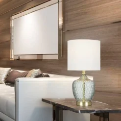 18" Textured Clear Glass Accent Table Lamp with Linen Shade (Includes LED Light Bulb) Gray - Cresswell Lighting 7 18" Textured Clear Glass Accent Table Lamp with Linen Shade (Includes LED Light Bulb) Gray - Cresswell Lighting -Deals A Radiant Den Store unnamed file 4514