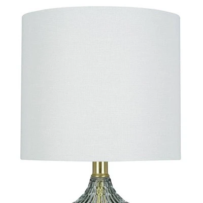 18" Textured Clear Glass Accent Table Lamp with Linen Shade (Includes LED Light Bulb) Gray - Cresswell Lighting 4 18" Textured Clear Glass Accent Table Lamp with Linen Shade (Includes LED Light Bulb) Gray - Cresswell Lighting - Image 4