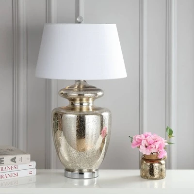 JONATHAN Y 31" Glass Hughes Table Lamp (Includes LED Light Bulb) Silver - JONATHAN Y 2 JONATHAN Y 31" Glass Hughes Table Lamp (Includes LED Light Bulb) Silver - JONATHAN Y - Image 2
