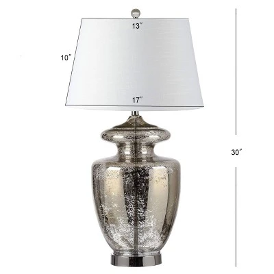 JONATHAN Y 31" Glass Hughes Table Lamp (Includes LED Light Bulb) Silver - JONATHAN Y 3 JONATHAN Y 31" Glass Hughes Table Lamp (Includes LED Light Bulb) Silver - JONATHAN Y - Image 3