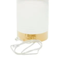 15" x 24" Large Contemporary Style Round Ceramic Table Lamp with Metallic Trim White/Gold - CosmoLiving by Cosmopolitan -Deals A Radiant Den Store unnamed file 4533