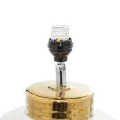 15" x 24" Large Contemporary Style Round Ceramic Table Lamp with Metallic Trim White/Gold - CosmoLiving by Cosmopolitan -Deals A Radiant Den Store unnamed file 4534