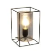 Small Framed Table Lamp with Cylinder Glass Shade Smoke - Lalia Home