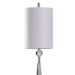 Faceted Crystal Table Lamp with Orb Detail Cylinder Shade Clear - StyleCraft