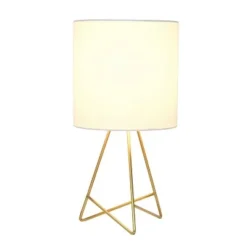 Down To The Wire Table Lamp with Fabric Shade Gold - Simple Designs