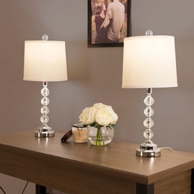 Set of 2 Table Lamps Faceted Crystal Balls (Includes LED Light Bulb) - Yorkshire Home 2 Set of 2 Table Lamps Faceted Crystal Balls (Includes LED Light Bulb) - Yorkshire Home - Image 2