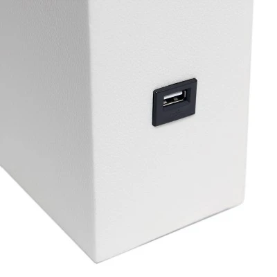 Leather Table Lamp with Fabric Shade White - Elegant Designs 4 Leather Table Lamp with Fabric Shade White - Elegant Designs - Image 4