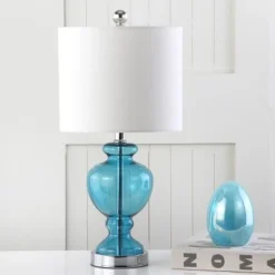 21" Marine Table Lamp Monocco Blue (Includes CFL Light Bulb) - Safavieh