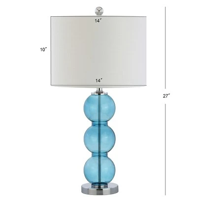 JONATHAN Y (Set Of 2) 27" Bella Glass Triple Sphere Table Lamp Sky Blue (Includes LED Light Bulb) - JONATHAN Y 3 JONATHAN Y (Set Of 2) 27" Bella Glass Triple Sphere Table Lamp Sky Blue (Includes LED Light Bulb) - JONATHAN Y - Image 3