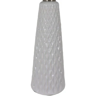 26" Set of Two Jameson Textured Ceramic Table Lamp White - Decor Therapy 2 26" Set of Two Jameson Textured Ceramic Table Lamp White - Decor Therapy - Image 2