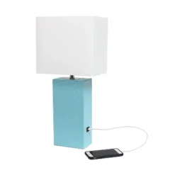 Modern Leather Table Lamp with USB and Fabric Shade Aqua - Elegant Designs -Deals A Radiant Den Store unnamed file 4633