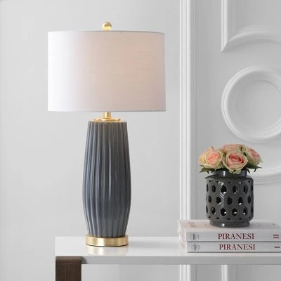 JONATHAN Y 28.5" Ceramic Roman Table Lamp (Includes LED Light Bulb) Gray - JONATHAN Y 1 JONATHAN Y 28.5" Ceramic Roman Table Lamp (Includes LED Light Bulb) Gray - JONATHAN Y