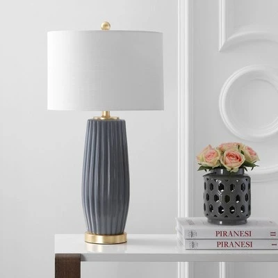 JONATHAN Y 28.5" Ceramic Roman Table Lamp (Includes LED Light Bulb) Gray - JONATHAN Y 2 JONATHAN Y 28.5" Ceramic Roman Table Lamp (Includes LED Light Bulb) Gray - JONATHAN Y - Image 2