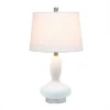 Glass Dollop Table Lamp with Fabric Shade White - Lalia Home