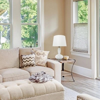 Glass Dollop Table Lamp with Fabric Shade White - Lalia Home 4 Glass Dollop Table Lamp with Fabric Shade White - Lalia Home - Image 4