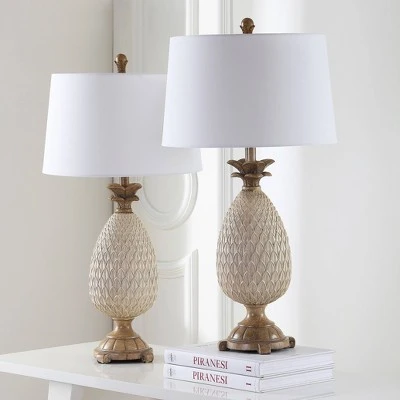 Set of 2 Briar Table Lamp (Includes LED Light Bulb) Antique Cream/Brown - Safavieh 1 Set of 2 Briar Table Lamp (Includes LED Light Bulb) Antique Cream/Brown - Safavieh