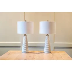 26" Set of Two Jameson Textured Ceramic Table Lamp White - Decor Therapy 16 26" Set of Two Jameson Textured Ceramic Table Lamp White - Decor Therapy -Deals A Radiant Den Store unnamed file 469